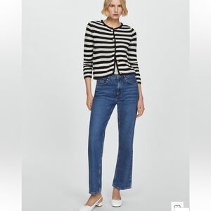 Mango Striped Cardigan with Jewel Buttons. Size M